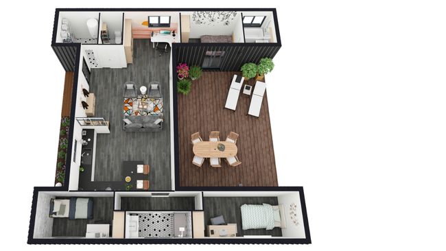 Two-Container Hybrid Construction
