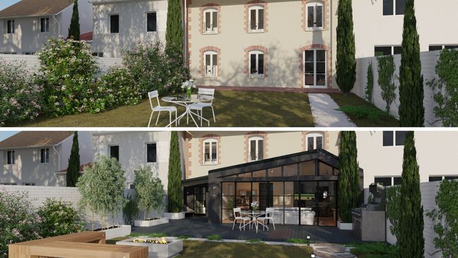 Rendu 3D avant / après extension