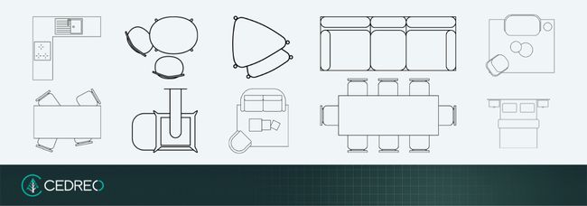 Furniture floor plan symbols