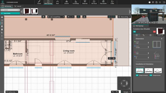 UI Cedreo add container door