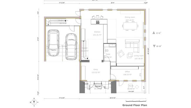 2d floor plan of a craftsman house created with Cedreo