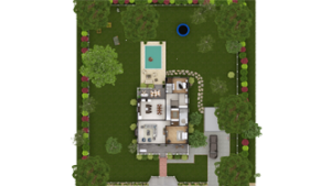 3D landscape plan made with Cedreo