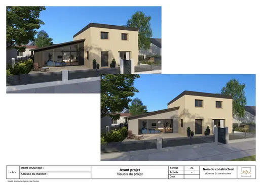 Avant-projet présentant 2 extension avec matériaux différents - Cedreo