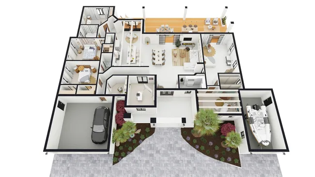 3D floor plan with furnishings by Cedreo