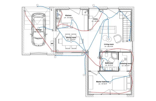 Electrical plan by Cedreo example 3