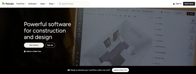 screenshot home page Houzz