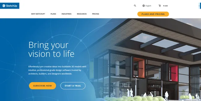 screenshot home page sketchup