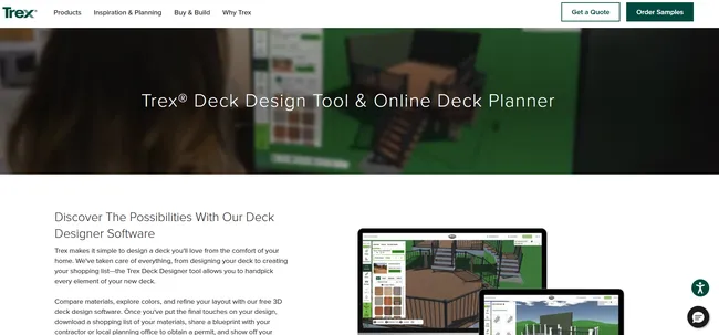 screenshot home page trex deck design