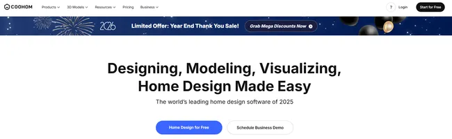 screenshot home page Coohom