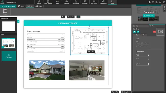 Cedreo software inerface: presentation document