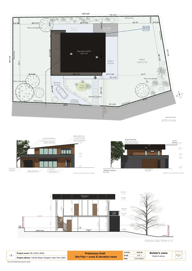 Architecture presentation board example created with Cedreo
