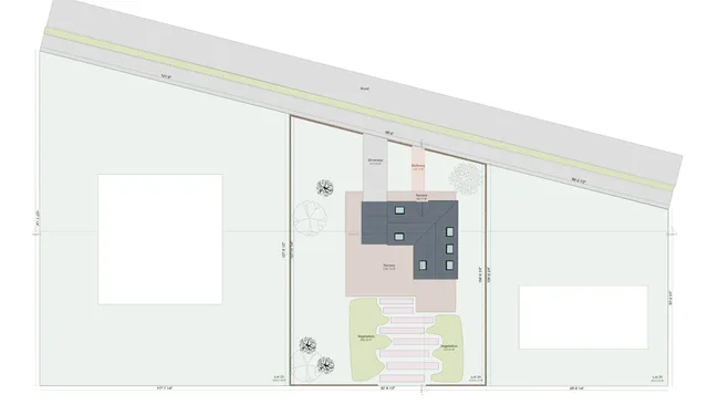 site plan with a subdivision home created with Cedreo