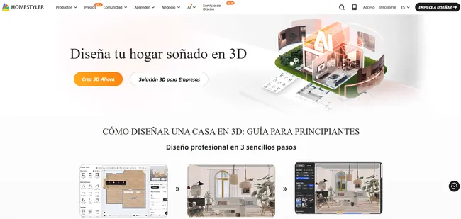 página de inicio homestyler