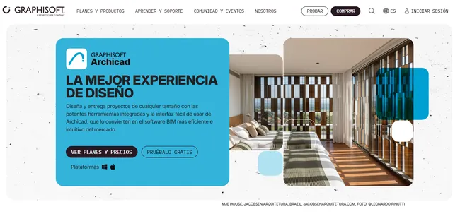 screenshot home page Archicad