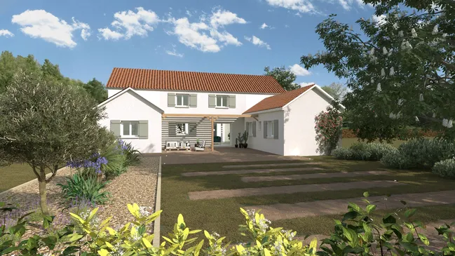 Renderización en 3D de una casa con fachada tradicional por Cedreo