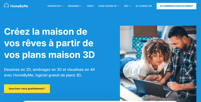 Capture d'écran du site HomeByMe comparatif avec Cedreo