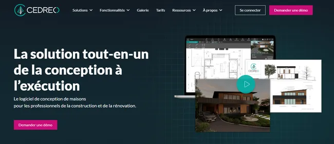 capture d'écran site web Cedreo
