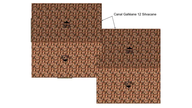 Plan de toiture de 2 toits accolés réalisé avec Cedreo