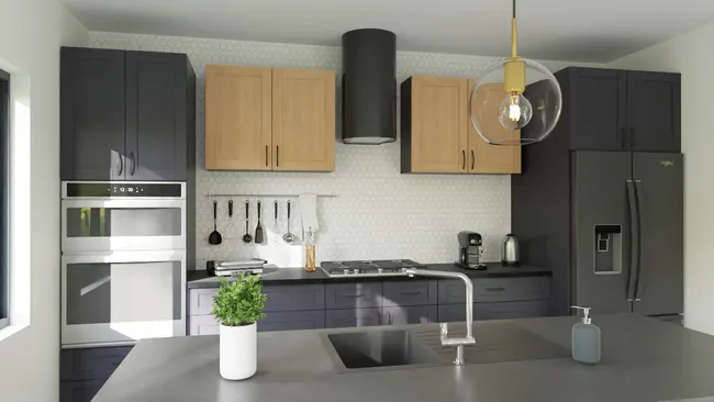 3D render of an example of sustaibability kitchen by Cedreo
